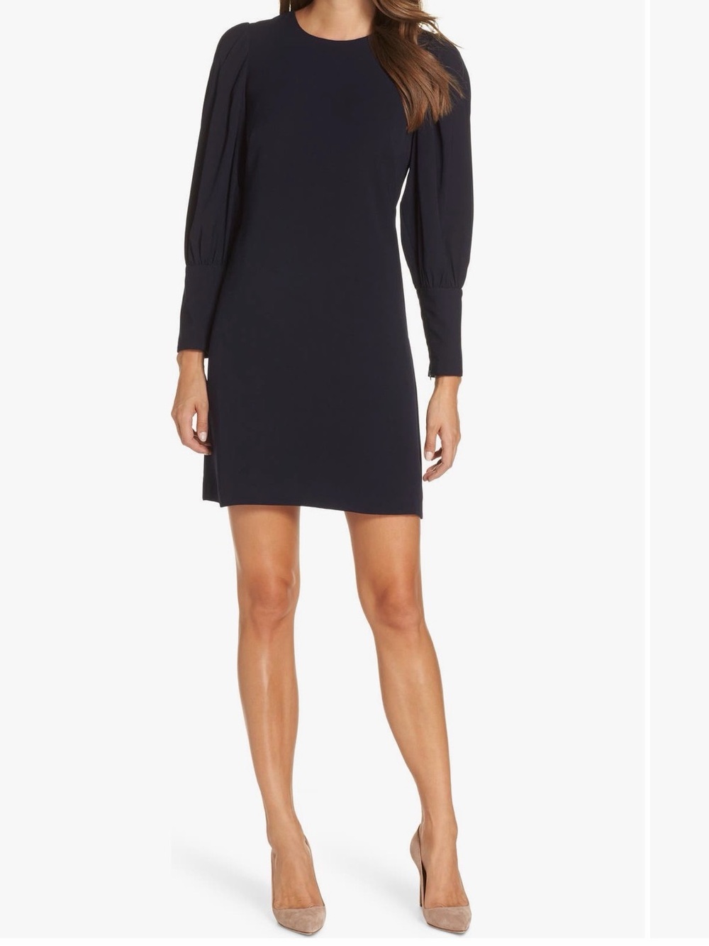 Eliza J Navy Puff Sleeve Dress – Size 4 – NWT